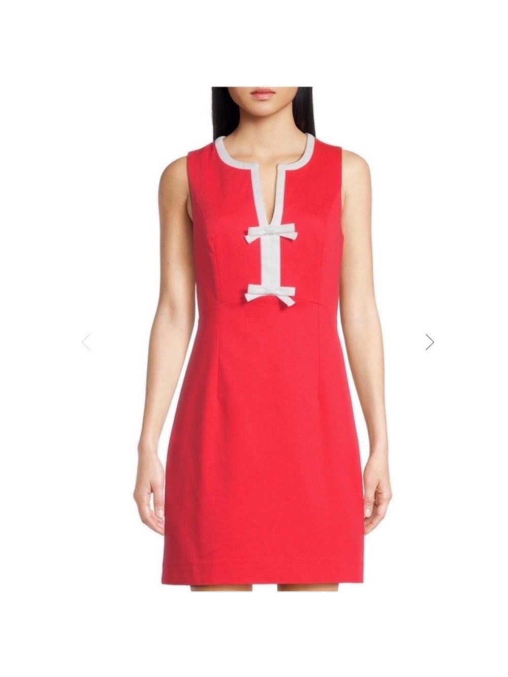 Lilly Pulitzer Rococo Red Sleeveless Shift Dress with White Trim